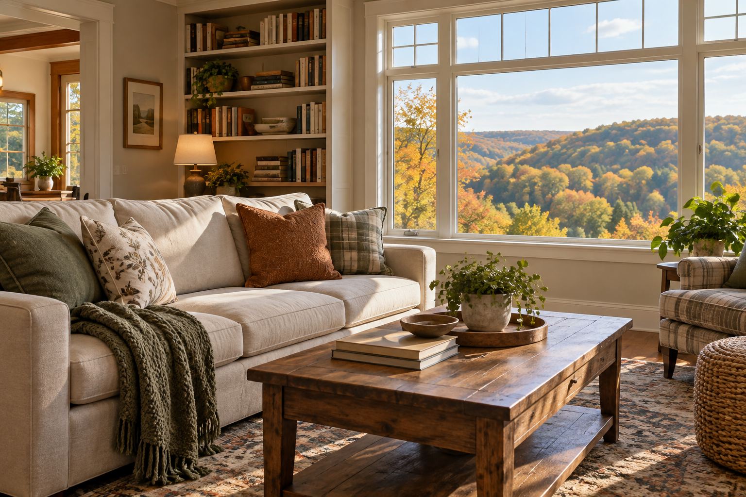 A cozy McMurray living room, illustrative