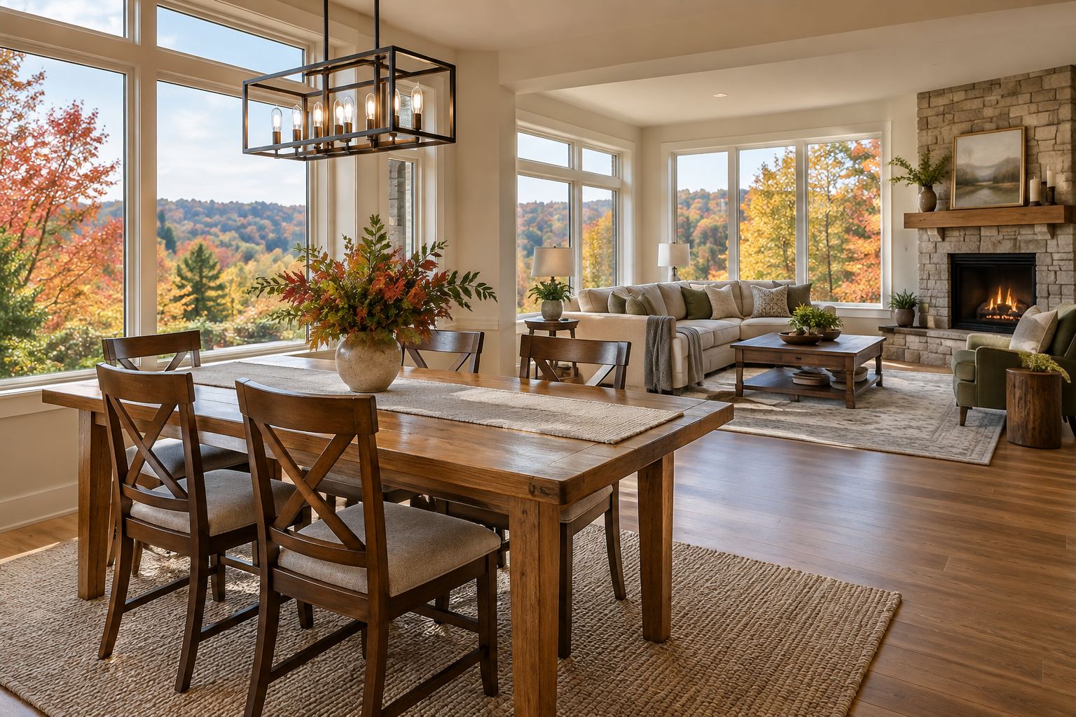 A bright Pennsylvania living room, illustrative